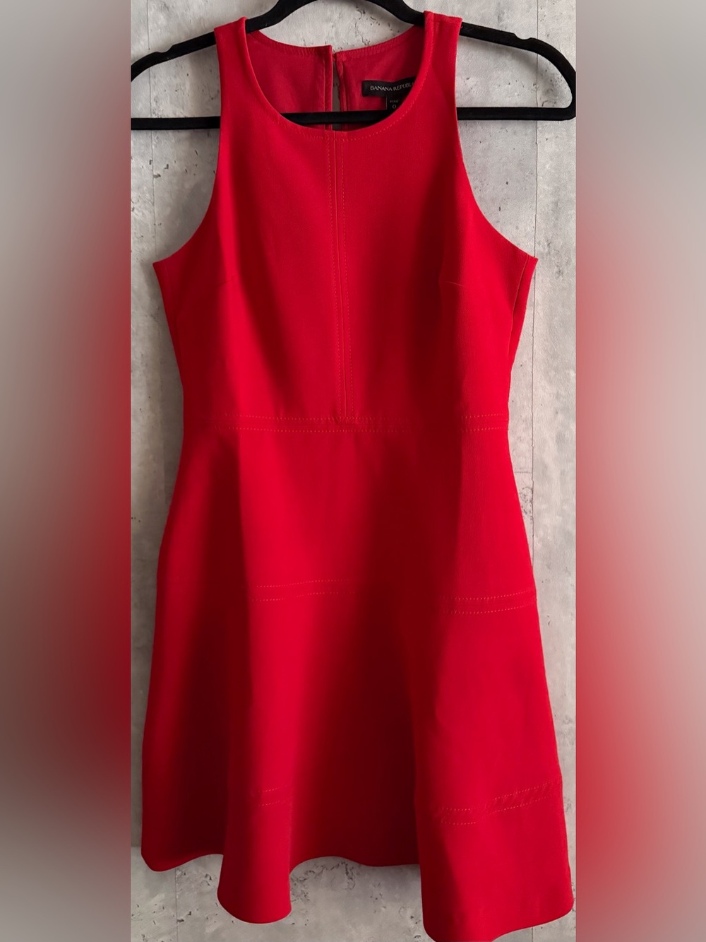 Banana Republic Red High Crew Neck Sleeveless A Line Flare PartyCocktail Dress 0
